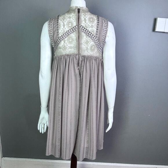 Free People Dress medium Georgette lace sheer Royal Regencycore Fairy babydoll - Picture 7 of 16